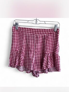 Show Me Your Mumu Red & White Gingham Shorts Size S